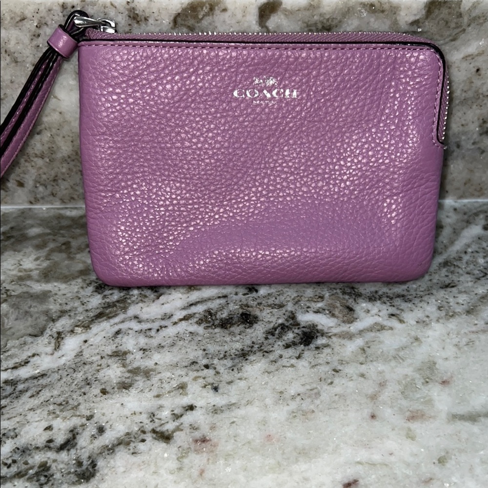 Coach Purple Leather Wristlet